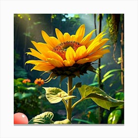 Sunflower In The Forest Canvas Print