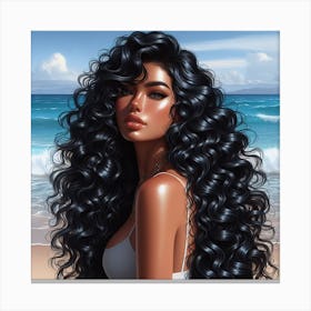 Curly Haired Girl Canvas Print