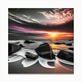 Sunset At The Beach 12 Canvas Print