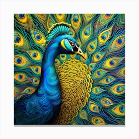 Peacock Painting 7 Canvas Print