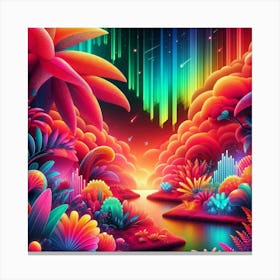 Psychedelic tropical Jungle Canvas Print