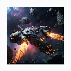 Spaceship In Space 1 Canvas Print