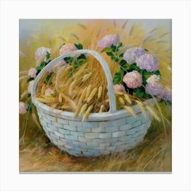 Basket Of Flowers 6 Canvas Print