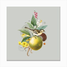 Flora & Fauna with Brambling 1 Canvas Print
