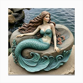 Mermaid Statue Canvas Print