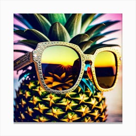 Sunglasses On A Pineapple Canvas Print