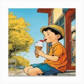 Ice Cream Man Canvas Print