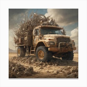 Truck In The Desert 2 Canvas Print