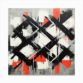 Abstract Painting, Produce A Monochromatic Abstract Artwork Overlapping Squares And Rectangles 2 Canvas Print