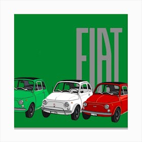 Fiats 500 in green Canvas Print