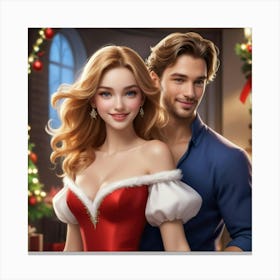 Christmas Couple 2 Canvas Print