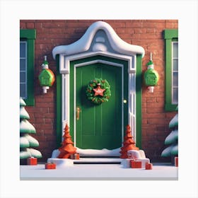 Christmas Door 141 Canvas Print