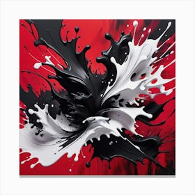 Black And White Splash 2 Canvas Print