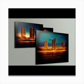 Skyscrapers At Night Canvas Print