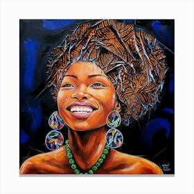 Smiling Beauty, African woman art Canvas Print