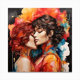 Kissing Canvas Print