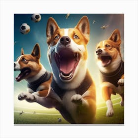 Corgi Soccer Canvas Print