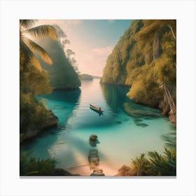 Sunset In A Tropical Island Canvas Print