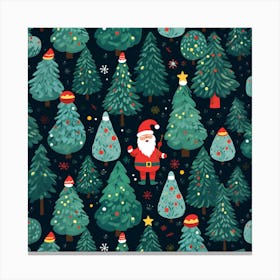 Christmas Tree Seamless Pattern Canvas Print