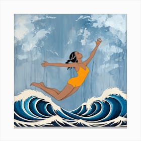 Mermaid In The Ocean Canvas Print