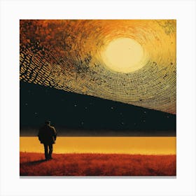 Man Standing In A Field Canvas Print