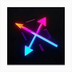 Abstract Navigation Arrows Glowing Neon Colors Against A Dark Gradient Background Suggested Moveme (1) 2 Canvas Print