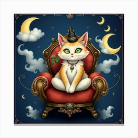 Flux Schnell A Whimsical Illustration Of The Cat Fool A Mystic 3 Canvas Print