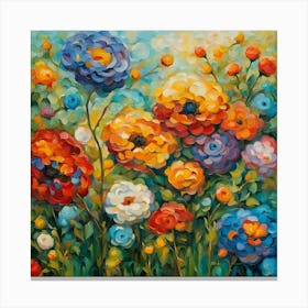 Flowers In The Garden Canvas Print