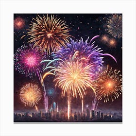 Fireworks In The Sky 26 Canvas Print