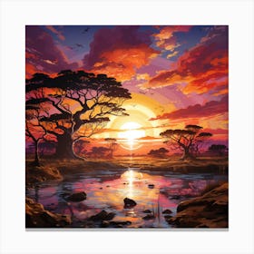 Sunset In The Savannah 2 Canvas Print