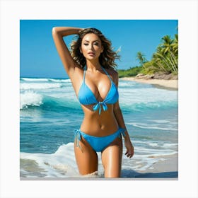 Sexy Woman On The Beach Canvas Print