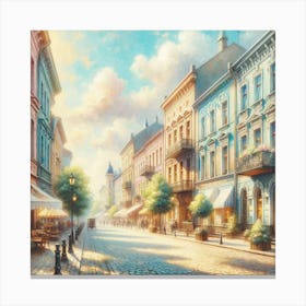 Paris City Street Art Print Canvas Print