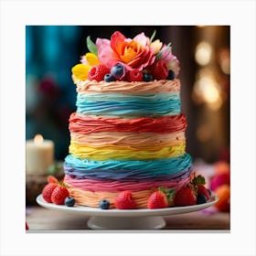 Rainbow Cake Canvas Print