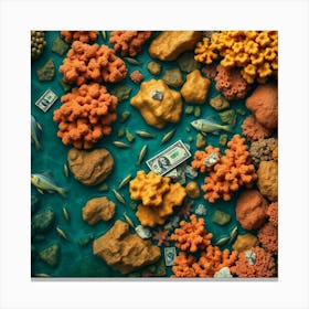 Coral Reef With Money 1 Canvas Print