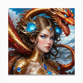 Girl With A Dragon jgg Canvas Print