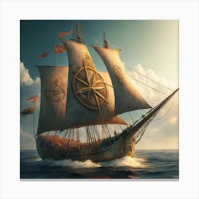 Sailing Ship In The Ocean 2 Canvas Print