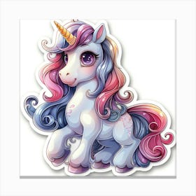 Unicorn Sticker 140 Canvas Print