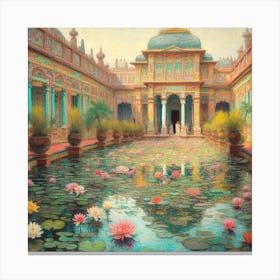 Water Lilies In The Palace Canvas Print