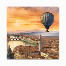 Hot Air Balloon Over Florence Canvas Print