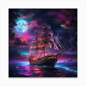 Ship In The Ocean Canvas Print