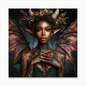 Bat Woman With Wings Canvas Print