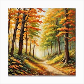 Forest In Autumn In Minimalist Style Square Composition 305 Canvas Print