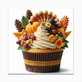 Thanksgiving Cupcake 3 Canvas Print