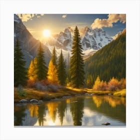 Sunrise In The Mountains Canvas Print