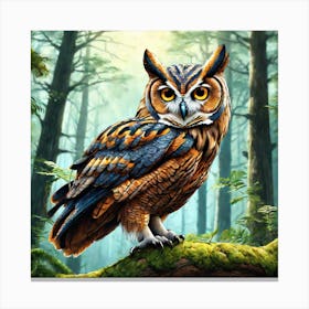 Owl In The Forest 185 Canvas Print