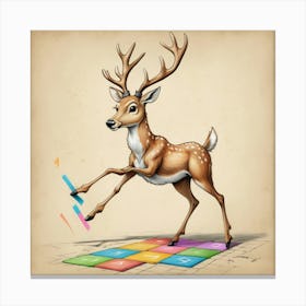 Deer Puzzle Canvas Print