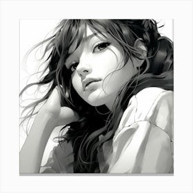 Black And White Portrait Canvas Print