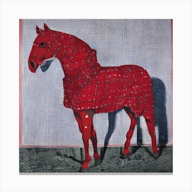 Red Horse In Fabric Canvas Print