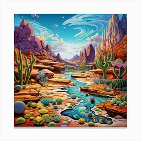 Cactus Desert 3 Canvas Print