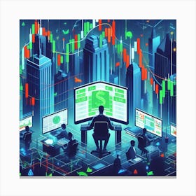 Stock Market Trading Canvas Print